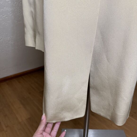 Vintage Dana Buchman Longline Blazer Womens 6 Khaki Silk Single Button Capsule - Picture 8 of 11